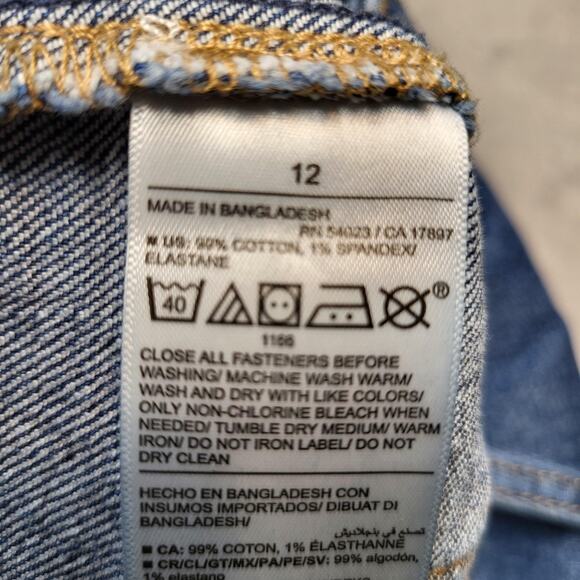 Old Navy Jeans Womens 12 Blue High-Rise Loose Utility Carpenter Straight Denim - Picture 4 of 10